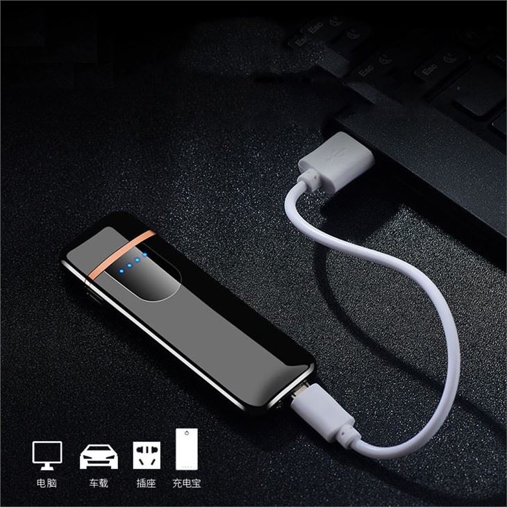 Cheapest Creative Metal Windproof USB Coil Lighter Electronic Touch Sensor Induction Cigarette Lighter