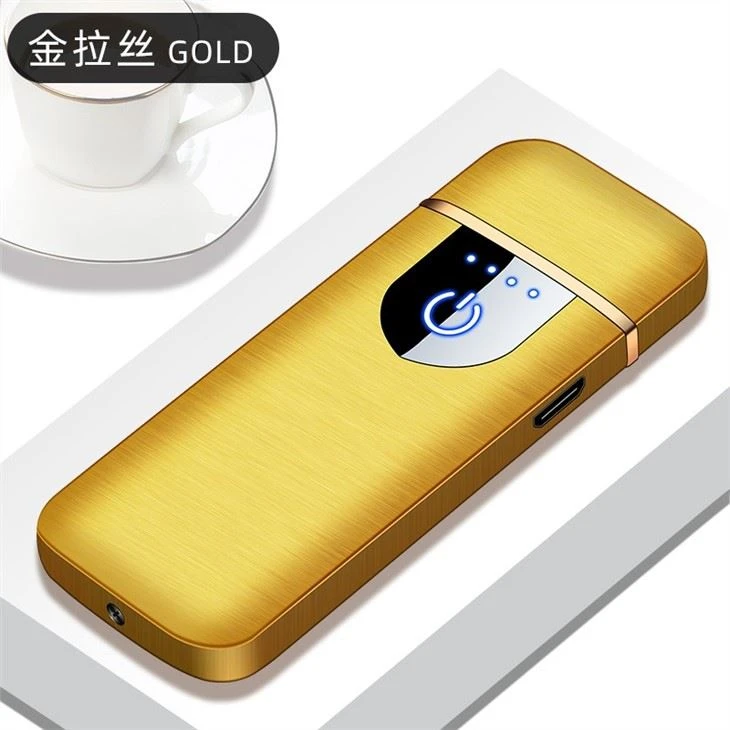 Cheapest Creative Metal Windproof USB Coil Lighter Electronic Touch Sensor Induction Cigarette Lighter